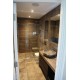 Roc Mud Tiled Bathroom with Bespoke Vanity
