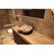 Roc Mud Tiled Bathroom with Bespoke Vanity