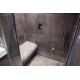 Soft Melt Tiled Small Steam Room with Grey Elements Drawer