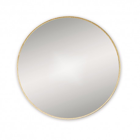 Round Brushed Brass Mirror 60cm