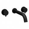Round Matt Black Wall Mounted (3TH) Basin Mixer Tap