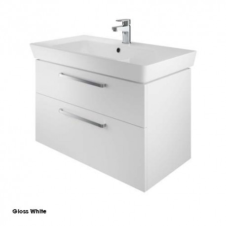 Project 80 Cm Two Drawer Vanity Gloss White