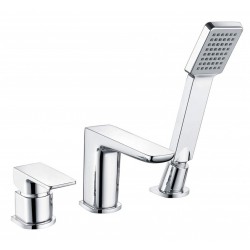 Milan Chrome 3 Hole Bath Mixer with Pull Out Handset