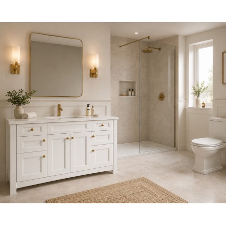 Henbury Multi Drawer Door Vanity Unit Curved Base