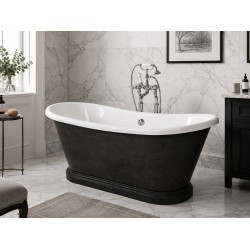 Arley Charcoal Waxed Double Acrylic 170x75cm Free Standing bath