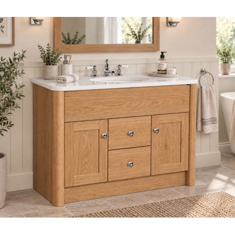 Set 12 Oak Radius Leg Vanity