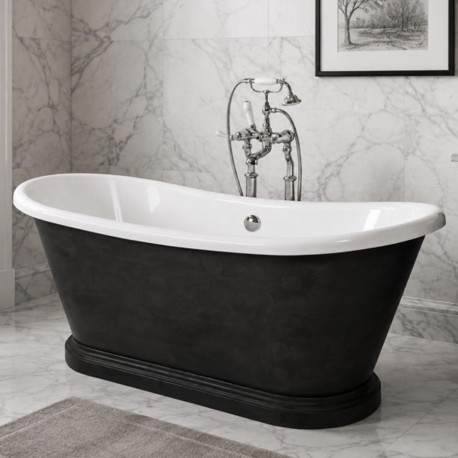 Arley Charcoal Waxed Double Acrylic 170x75cm Free Standing bath