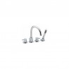 Round Lever 4 Hole Bath Shower Mixer