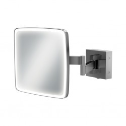 LED illuminated 3x magnifying mirror with rocker switch