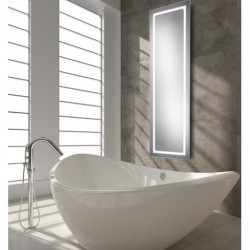Long LED mirror with ambient lighting side lights