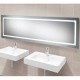 Long LED mirror with ambient lighting side lights