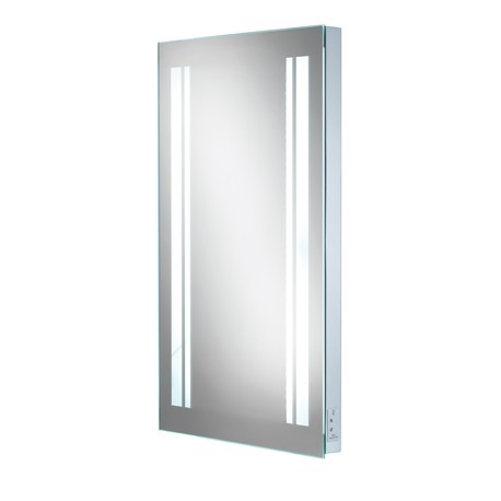 LED w 45 back-lit mirror with shaver socket.